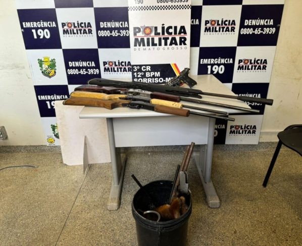 Armeiros fogem da polícia após ser flagrados disparando em região de mata em Sorriso