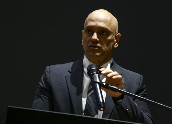 O presidente do TSE, Alexandre de Moraes, durante cerimônia de posse do diretor-geral da PF, na sede da corporação, em Brasília. Por: Marcelo Camargo/Agência Brasil