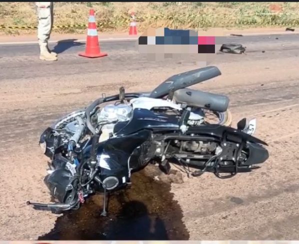 Motociclista morre em colisão frontal com carreta na BR-163 em Sinop