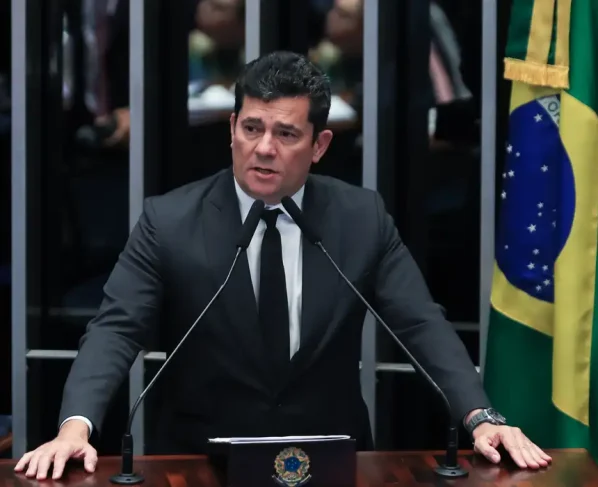 Brasília (DF) 22/03/2023Senador, Sergio Moro, durante discurso na tribuna do senado onde falou sobre atentado contra ele e sua família. Por: Lula Marques/ Agência Brasil