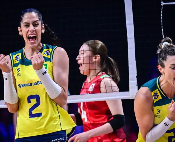 Brasil vence de virada Japão por 3 sets a 2 e segue invicto na Liga das Nações de Vôlei Feminino - em 28/05/2024 Por: Divulgação/ Volleyball World