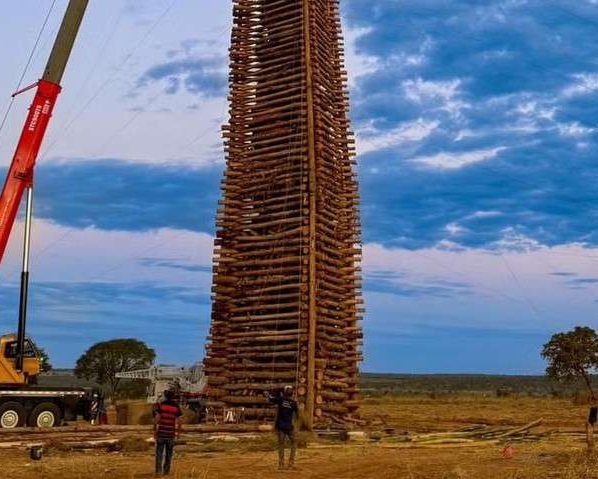 Cidade de Mato Grosso pode entrar no Guinness Book com fogueira de 64 metros