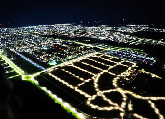 Cidade de Sorriso com luminárias do MT Iluminado