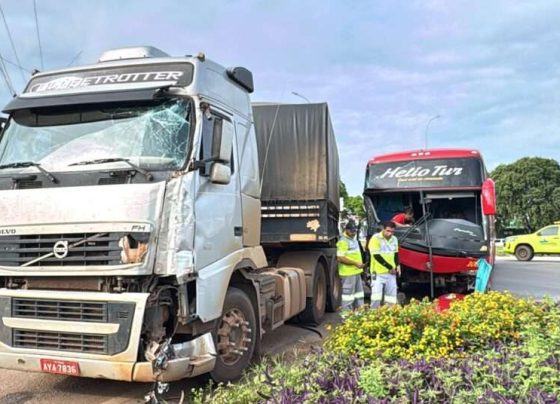 Colisão entre ônibus e carreta na BR-163 mobiliza equipes de resgate em Sorriso 