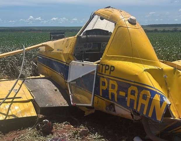 Piloto de avião agrícola morre após queda em fazenda em Mato Grosso