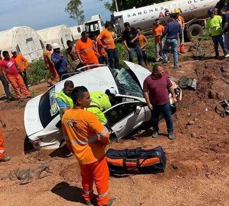 Condutora teria cochilado ao volante antes da colisão; vítima foi socorrida e encaminhada ao hospital em Nova Mutum