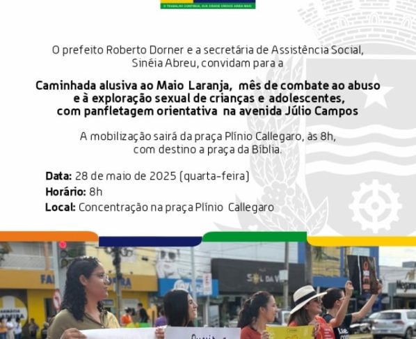 Sinop realiza caminhada nesta quarta feira para conscientizar contra o abuso infantojuvenil