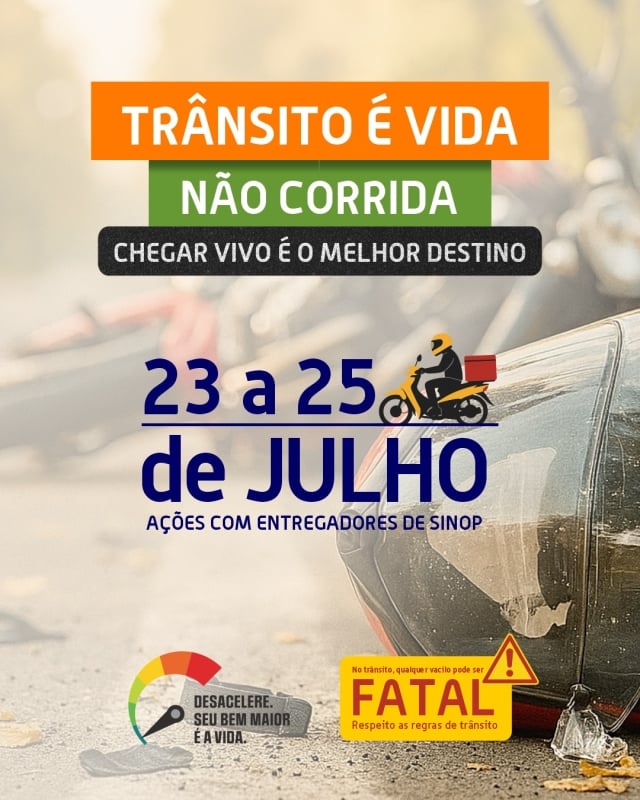 Sinop lanca campanha de conscientizacao para entregadores por aplicativo e motociclistas