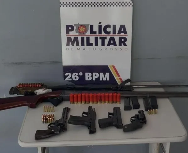 PM apreende seis armas em Santa Rita do Trivelato