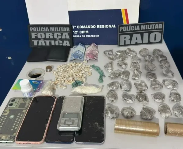 PM prende faccionados com drogas em Barra do Bugres