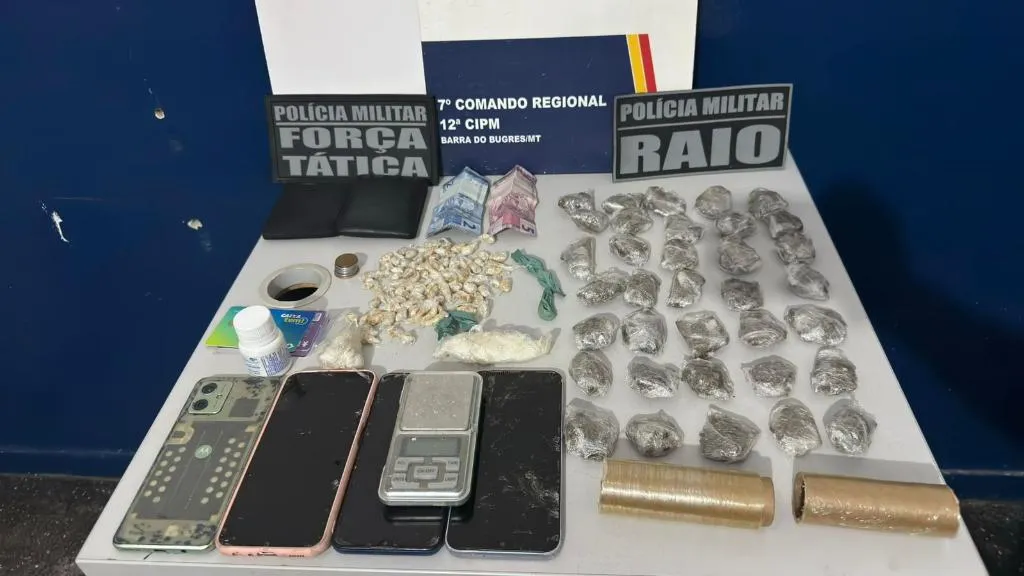 PM prende faccionados com drogas em Barra do Bugres