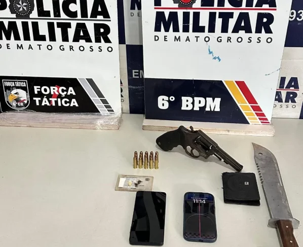 Polícia Militar prende faccionados com arma furtada em Cáceres