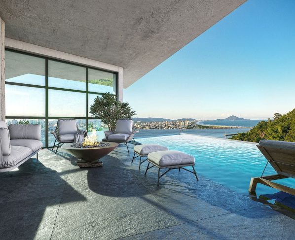 Sequoia Square, uma das áreas de lazer batizadas com nome de árvore no Infinitá Treehouse, da Blue Heaven Empreendimentos, em Itajaí (SC)