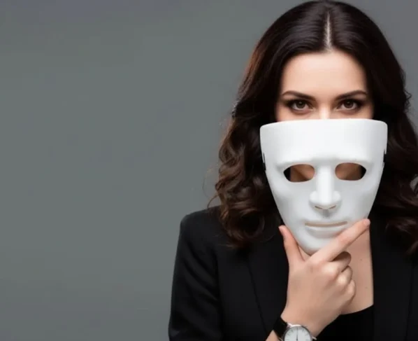 Mulher usando máscara