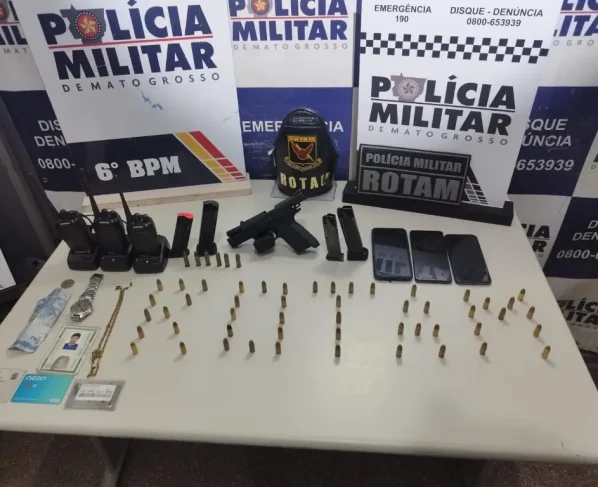Rotam prende dupla por porte ilegal de arma de fogo em Cáceres