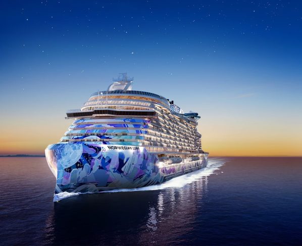 Imagem ilustrativa do navio que fará sua viagem inaugural em março de 2026: aposta na arte reforça a personalidade da marca