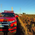 Após acidente, carro da saúde capota na BR-262