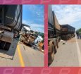 Acidente entre carretas provoca interdição total da BR-163 em Sinop