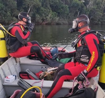 Corpo de bombeiros resgata corpo de homem que havia desaparecido